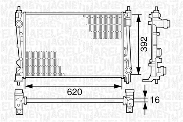 MAGNETI MARELLI Радиатор, охлаждение двигателя 350213124900